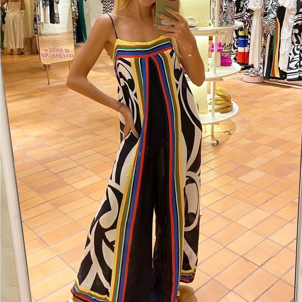 FARM Rio Multicolor Toucan Jumpsuit Size S - Picture 5 of 12